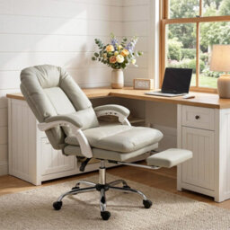 Khaki Executive Office Chair, Reclining Desk Chair W/ Lumbar Support - thumbnail 4