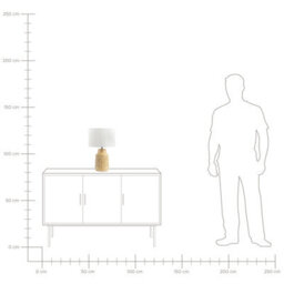 Beliani Table Lamp - Glossy Yellow Ceramic Base With Natural Linen Shade, Scandinavian Style, 28Cm X 43Cm - thumbnail 8
