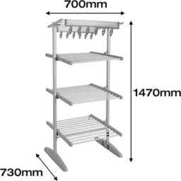 Glamhaus 4 Tier Heated Clothes Airer With Cover 300W Digital - thumbnail 4