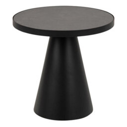 Wyld Haus Hamburg 45.7Cm Round Black Ceramic Coffee Table With Conical Steel Base - thumbnail 3