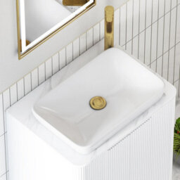 Royal Bathrooms Avenza 600mm Matt White Wall Hung Bathroom Countertop Vanity Unit 2 Drawer With Qubix Basin - thumbnail 7