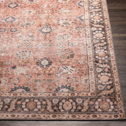 Livabliss Colin-Washable Brown Orange Grey Traditionnal Vintage Boho Living Dining Rug 120 X 170 Cm Easy Care, Non Shedding - thumbnail 5