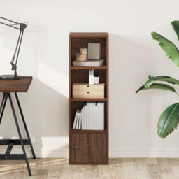 Berkfield Durable Bookcase Brown Oak 31X24X102 Cm Engineered Wood - thumbnail 3