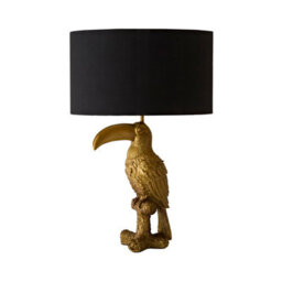 Valuelights Tuki Toucan Black With Gold Inner Shade Bronze Table Lamp - thumbnail 6