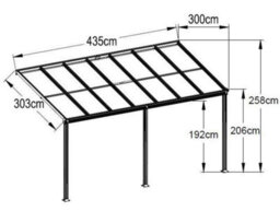 Primrose Anthracite Veranda Garden Canopy 14Ft X 10Ft - thumbnail 3