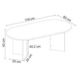 Decortie Sable Modern 119Cm Oval Coffee Table Scandi Japandi Style Floor Protectors Dark Oak Effect Living Room Centre Table - thumbnail 3