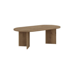 Decortie Sable Modern 119Cm Oval Coffee Table Scandi Japandi Style Floor Protectors Dark Oak Effect Living Room Centre Table - thumbnail 2