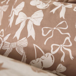 Ohs Illustrated Bows Duvet Cover Set With Pillowcase Polycotton Bedding - Natural - thumbnail 4