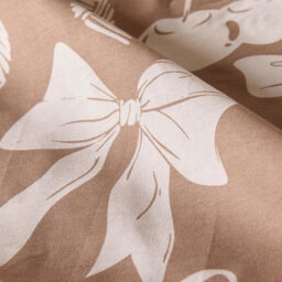 Ohs Illustrated Bows Duvet Cover Set With Pillowcase Polycotton Bedding - Natural - thumbnail 5