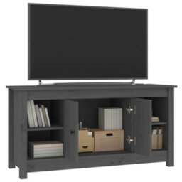Berkfield Stylish Tv Cabinet Grey 103X36,5X52 Cm Solid Wood Pine - thumbnail 7