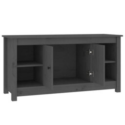 Berkfield Stylish Tv Cabinet Grey 103X36,5X52 Cm Solid Wood Pine - thumbnail 4