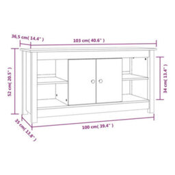 Berkfield Stylish Tv Cabinet Grey 103X36,5X52 Cm Solid Wood Pine - thumbnail 9