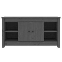Berkfield Stylish Tv Cabinet Grey 103X36,5X52 Cm Solid Wood Pine - thumbnail 3