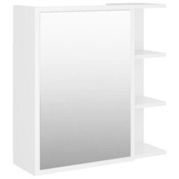 Berkfield Durable Bathroom Mirror Cabinet White 62.5X20.5X64 Cm Engineered Wood