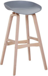Lamboro Equator Single Kitchen Bar Stool, Fixed Wooden Legs And Footrest, Premium Breakfast Bar & Home Barstool, Grey - thumbnail 1