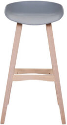 Lamboro Equator Single Kitchen Bar Stool, Fixed Wooden Legs And Footrest, Premium Breakfast Bar & Home Barstool, Grey - thumbnail 2