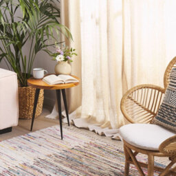 Wyld And Coco Area Rag Rug, Hand-Woven 100% Cotton, Multicolour Stripes, 140 X 200 Cm - thumbnail 1