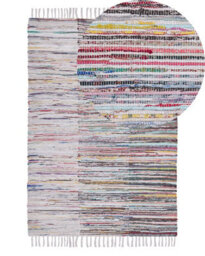 Wyld And Coco Area Rag Rug, Hand-Woven 100% Cotton, Multicolour Stripes, 140 X 200 Cm - thumbnail 3