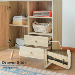 Abrihome Multifunctional Storage Rattan Sideboard Cabinet, 2 Shelves And 2 Drawers, 1 Door, 76X35X90Cm - thumbnail 5