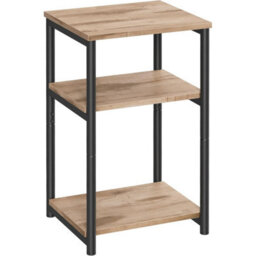 Songmics Bedside Table With 3-Tier Design, Industrial End Table For Bedroom, Living Room, And Office, Camel Brown And Ink Black - thumbnail 6