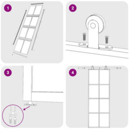 Berkfield Modern Sliding Door Black 76X205 Cm Esg Glass And Aluminium - thumbnail 6