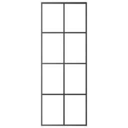 Berkfield Modern Sliding Door Black 76X205 Cm Esg Glass And Aluminium - thumbnail 3