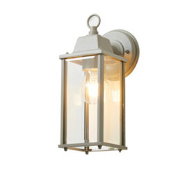Litecraft Colone Outdoor Dove Grey Lantern Bevelled Glass Wall Light - thumbnail 2