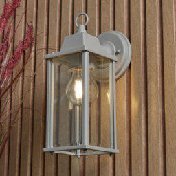 Litecraft Colone Outdoor Dove Grey Lantern Bevelled Glass Wall Light - thumbnail 1