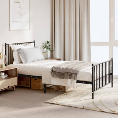 Berkfield Metal Bed Frame With Headboard And Footboard Black 100X190 Cm - image 1