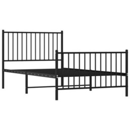 Berkfield Metal Bed Frame With Headboard And Footboard Black 100X190 Cm - thumbnail 4