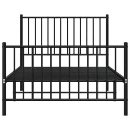 Berkfield Metal Bed Frame With Headboard And Footboard Black 100X190 Cm - thumbnail 5