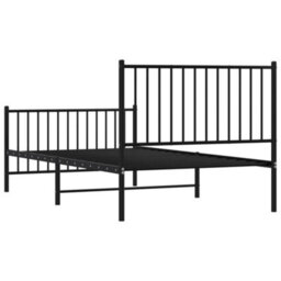 Berkfield Metal Bed Frame With Headboard And Footboard Black 100X190 Cm - thumbnail 7