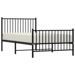 Berkfield Metal Bed Frame With Headboard And Footboard Black 100X190 Cm - thumbnail 3