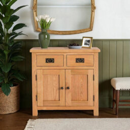 Surrey Oak Mini Sideboard Fully Assembled - By Roseland Furniture - thumbnail 2