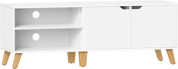 Songmics Tv Cabinet, Wide Tv Stand With 2 Doors, Adjustable Shelves, Tv Table, For Living Room, Dining Room, Bedroom, White - thumbnail 8