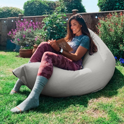rucomfy Beanbags Rucomfy Indoor Or Outdoor Adults Water Resistant Giant Squarbie - Platinum Beanbag Lounger - image 1