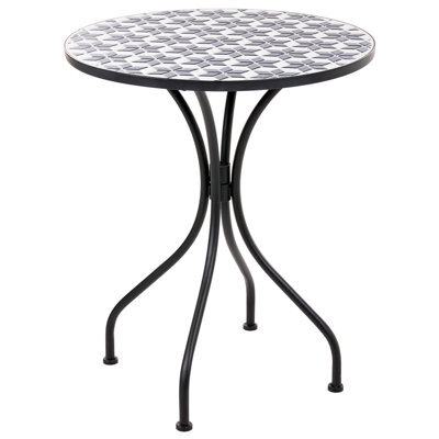 Beliani Bistro Table Sirolo 60 Cm 60 Cm Metal White/ Blue - image 1