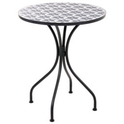 Beliani Bistro Table Sirolo 60 Cm 60 Cm Metal White/ Blue - thumbnail 1