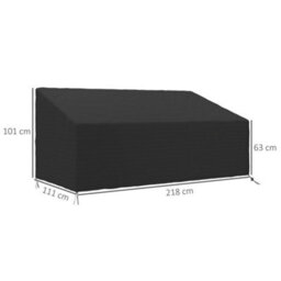 Outsunny 3 Seater Rain Cover Garden Sofa Chair Bench Protector 218X111X101Cm - thumbnail 3