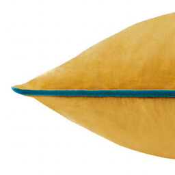 furn. Furn Meridian Velvet Feather Filled Cushion, Ochre/teal, 45 X 45Cm - thumbnail 3