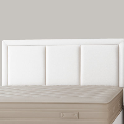 "Urban Textures - Ciaro Luxury 20"" High Boucle Fabric Upholstered Headboard - White" - image 1