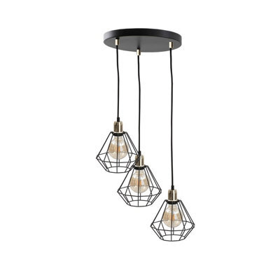 Luminosa Lighting Luminosa Foskal Cluster Pendant Ceiling Light Gold, 32Cm, 3X E27