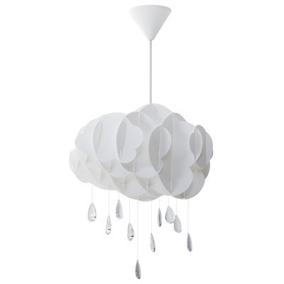 Wyld And Coco Lumacloud Pendant Lamp White Floating Cloud With Crystal Raindrops, W35 X D35 X H182Cm - image 1