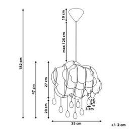 Wyld And Coco Lumacloud Pendant Lamp White Floating Cloud With Crystal Raindrops, W35 X D35 X H182Cm - thumbnail 4