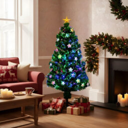 Shatchi 4Ft/120Cm Stars Fibre Optic Christmas Tree Led Pre-Lit - thumbnail 6