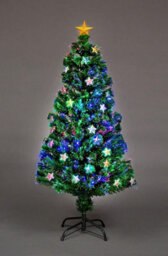 Shatchi 4Ft/120Cm Stars Fibre Optic Christmas Tree Led Pre-Lit - thumbnail 3