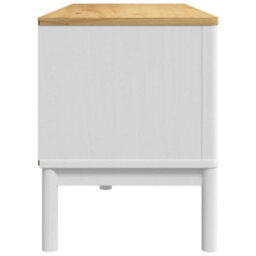 Berkfield Modern Tv Cabinet Floro White 114X43X55 Cm Solid Wood Pine - thumbnail 6