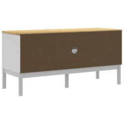 Berkfield Modern Tv Cabinet Floro White 114X43X55 Cm Solid Wood Pine - thumbnail 7