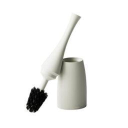 Cosmic Toilet Brush & Holder, Ivory, Unique Design, Soft-Finish Coating, Saku Collection - thumbnail 7