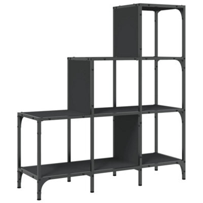 Berkfield Durable Bookcase Black 92X30X102 Cm Engineered Wood And Metal